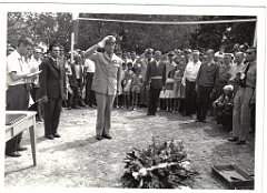 BOU SFER 06 JUILLET 1958 POSE DE LA PREMIERE PIERRE DU MONUMENT AUX MORTS 024